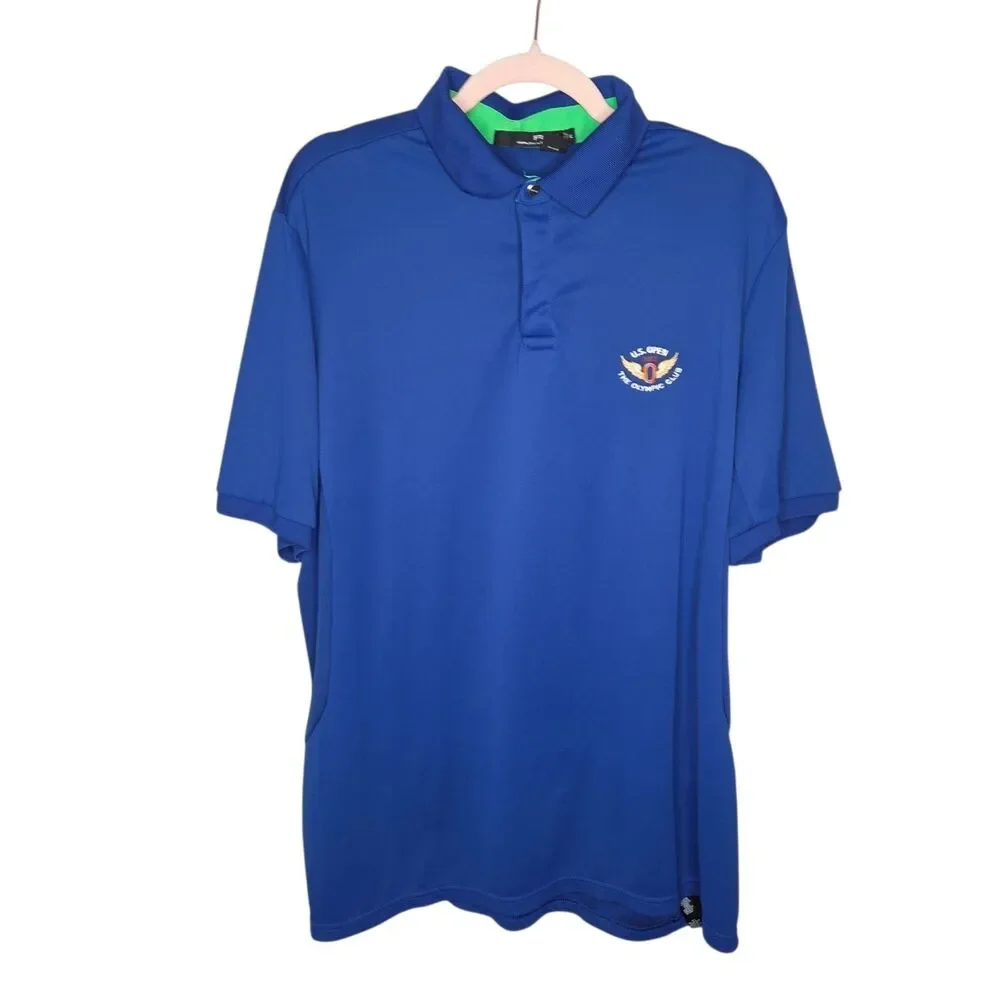 RLX Ralph Lauren 2012 U.S. Open The Olympic Club Golf Polo Shirt Blue Men's XL